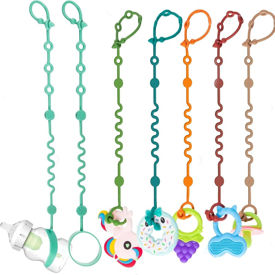 Toy Straps for Baby, Adjustable Toy Holder for Stroller Accessories, Silicone Baby Tether Pacifie... | Amazon (US)