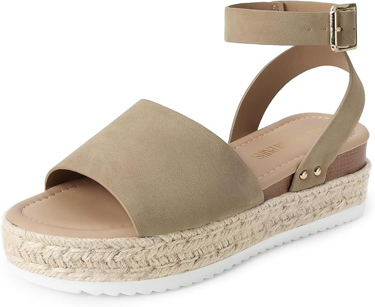 DREAM PAIRS Women's Platform Espadrille Wedge Sandals | Amazon (US)