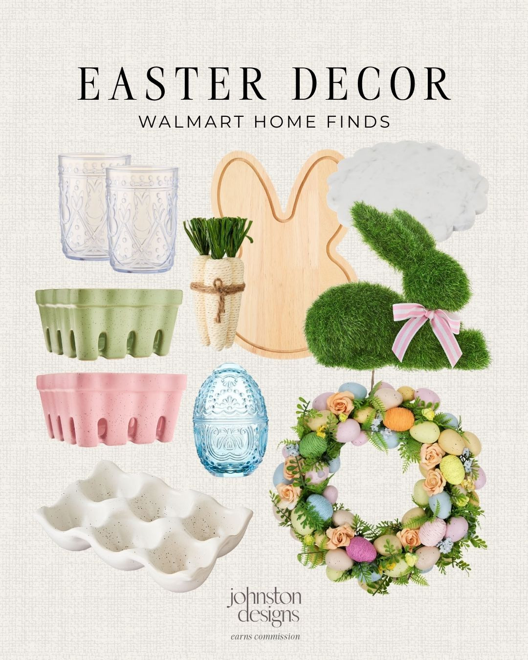 Cute Walmart Easter decor finds! 🐇 Bunny accents, pastel baskets, spring wreath and festive tabletop pieces for an easy seasonal refresh.

Walmart easter decor, spring home decor finds, bunny tabletop decor, pastel basket bowls, easter wreath door decor, decorative egg container, bunny cutting board, spring entertaining pieces, seasonal kitchen decor, affordable holiday styling. 

 #LTKSpringSale #LTKSeasonal #LTKHome