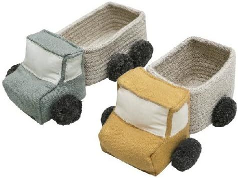 Lorena Canals | Children's Truck Basket Set, blue and yellow, 5" x 9" | Amazon (US)