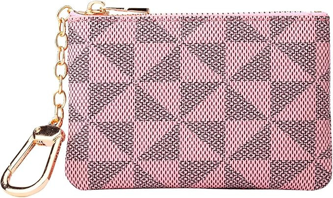 Leather Coin Purse for Women with KeyChain Small Zipper Change Purse coin Pouch Card Holder Walle... | Amazon (US)