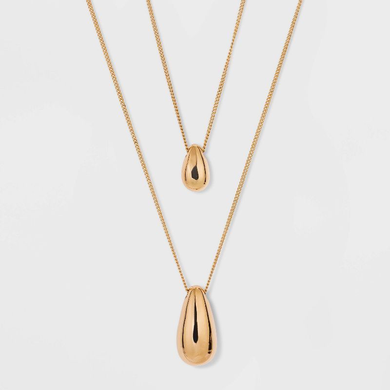 Long Teardrops Pendant Necklace - A New Day™ Gold | Target