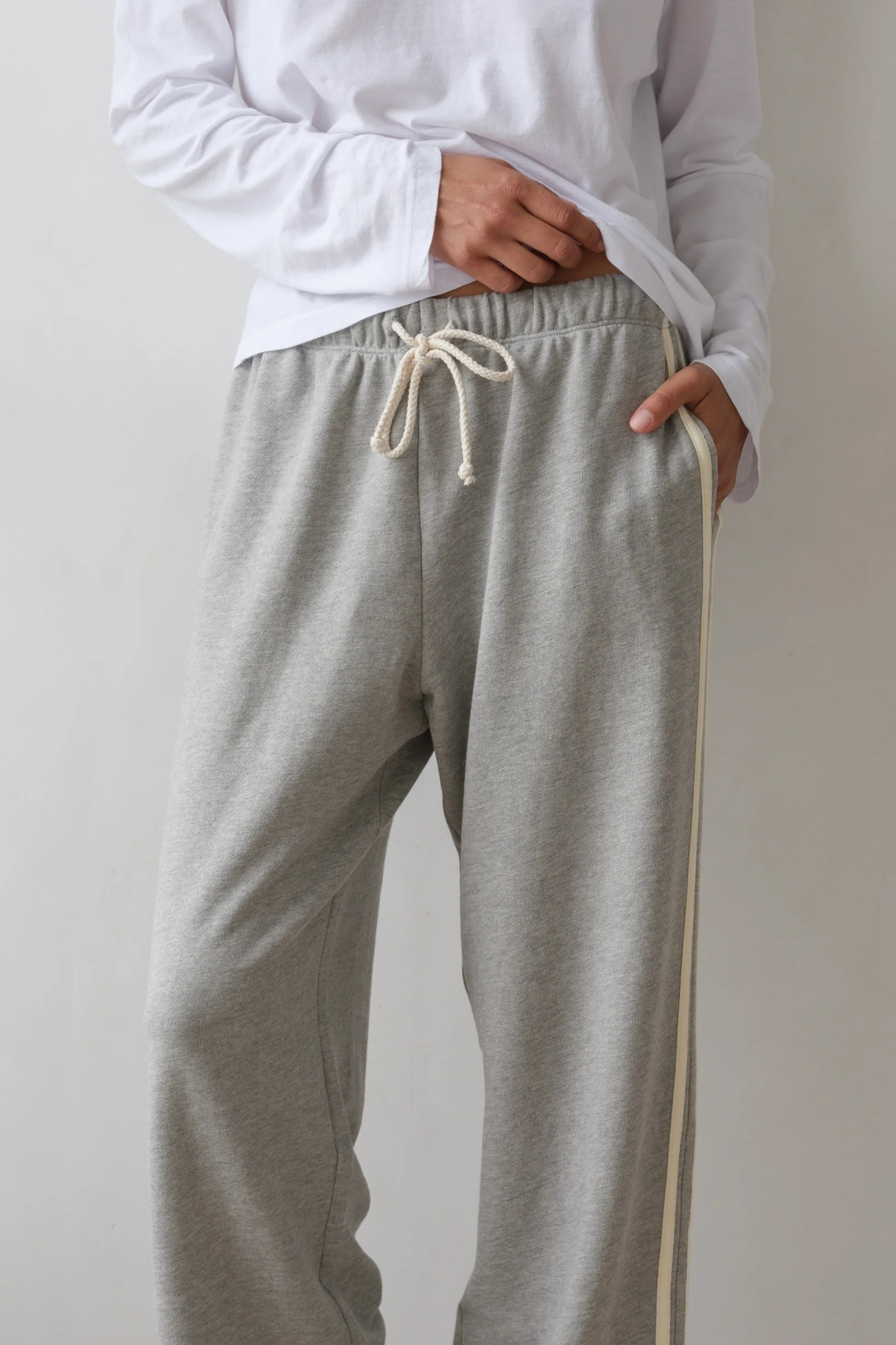 The Eco-Terry Stripe Crop Pant | DONNI.