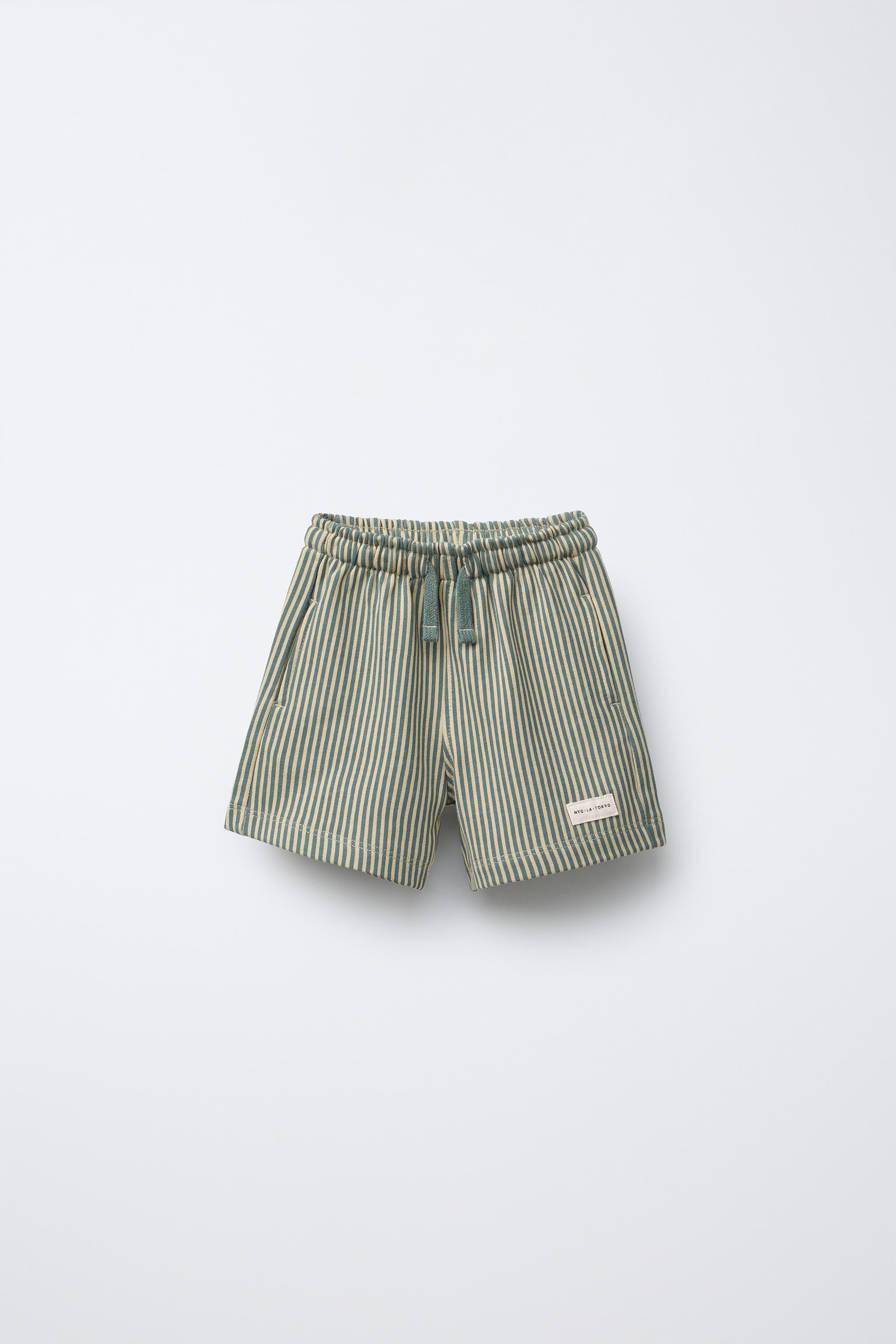 STRIPED LABEL PLUSH SHORTS | Zara US