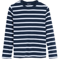 M&S Collection Pure Cotton Striped Straight Fit Top - 6 - Navy Mix, Navy Mix | Marks & Spencer IE