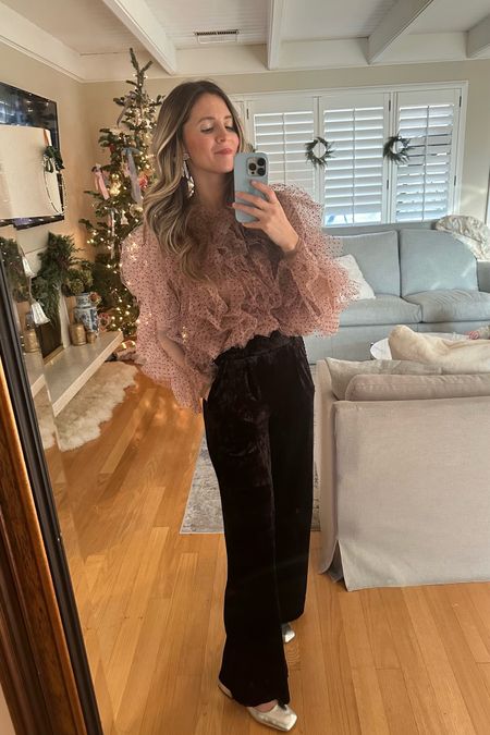 It’s been a WHILE since I’ve done an outfit post…. We’re quite the circus over here and I’m still learning (and always will be 😉) how to manage a family of five kids! There’s just something so fun about getting dressed up and a little extra ✨for the holidays! 

This top is incredible! I’m all about the tulle and fluff paired with the simple black pants. These shoes are my most worn this fall/winter and I’m sure I’ll wear them all year. Silver is IN! 

#LTKHoliday #LTKshoecrush #LTKstyletip