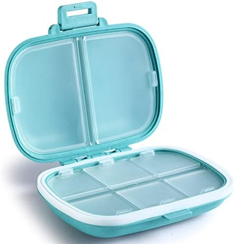 Daily Pill Organizer, 8 Compartments Portable Pill Case, Pill Box to Hold Vitamins, Cod Liver Oil | Amazon (US)