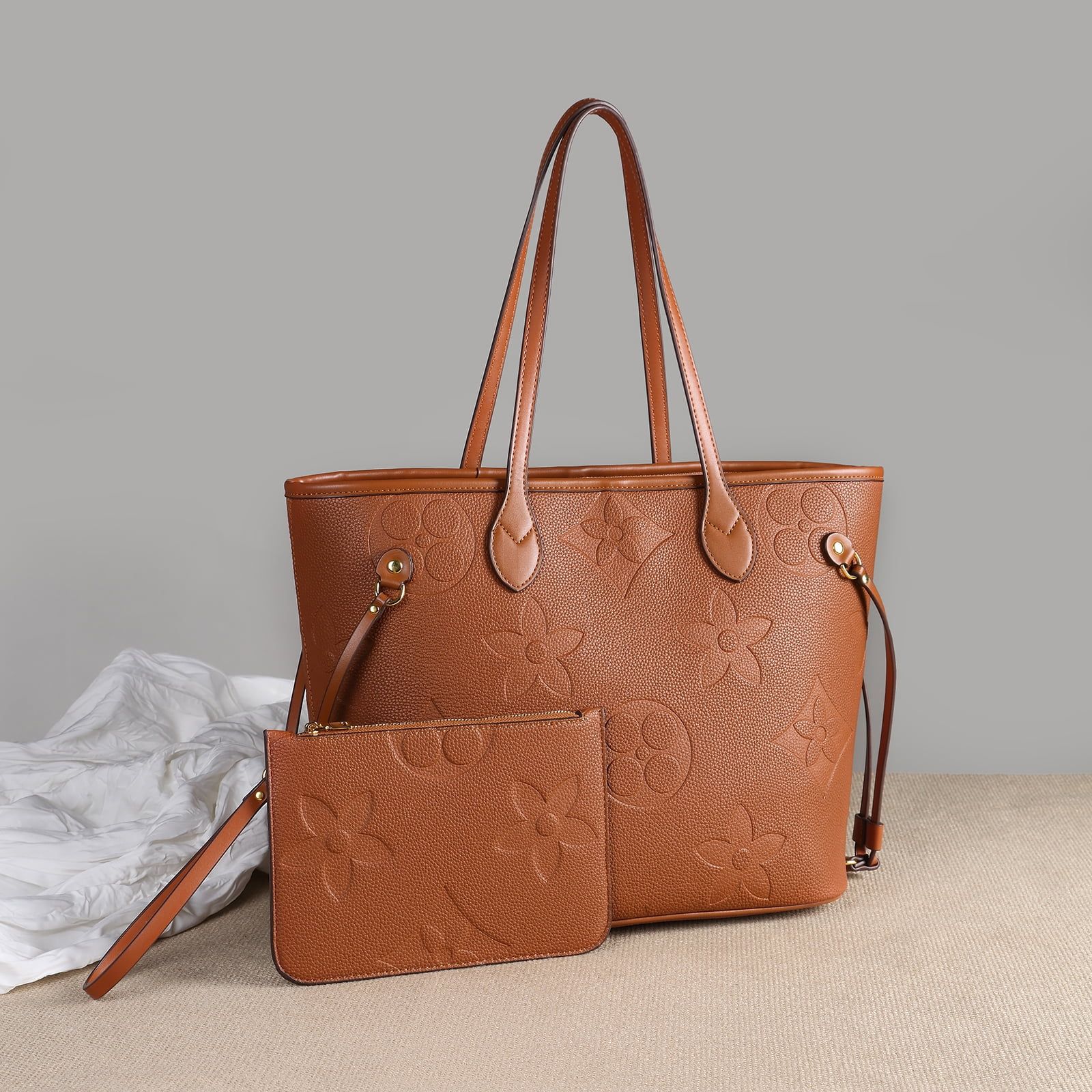 MilaKate Embossed Shoulder Handbags with Inner Pouch for Women – Designer Inspired Tote Bags. B... | Walmart (US)