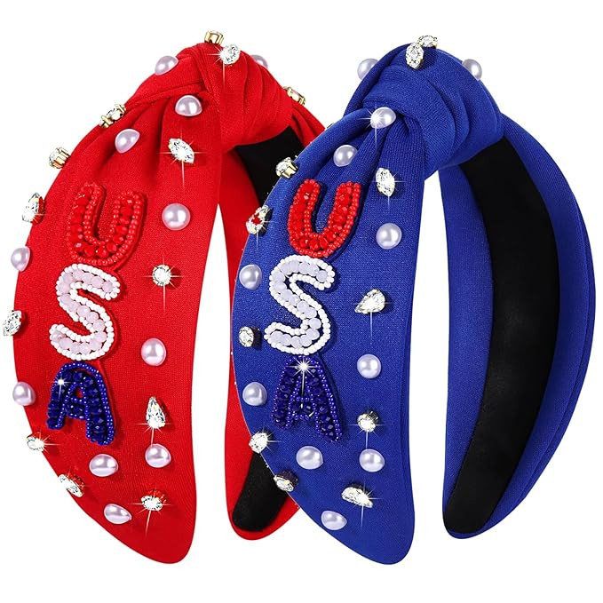 CEALXHENY 4th of July Headbands for Women, 4th of July Accessories, American Flag Patriotic Headb... | Amazon (US)