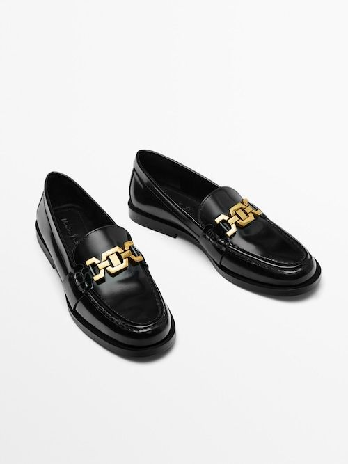 Loafers with decorative links | Massimo Dutti UK