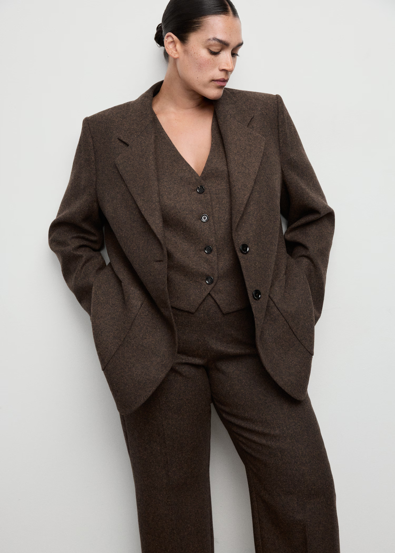 Speckled wool trousers - Women | MANGO United Kingdom | MANGO (UK)