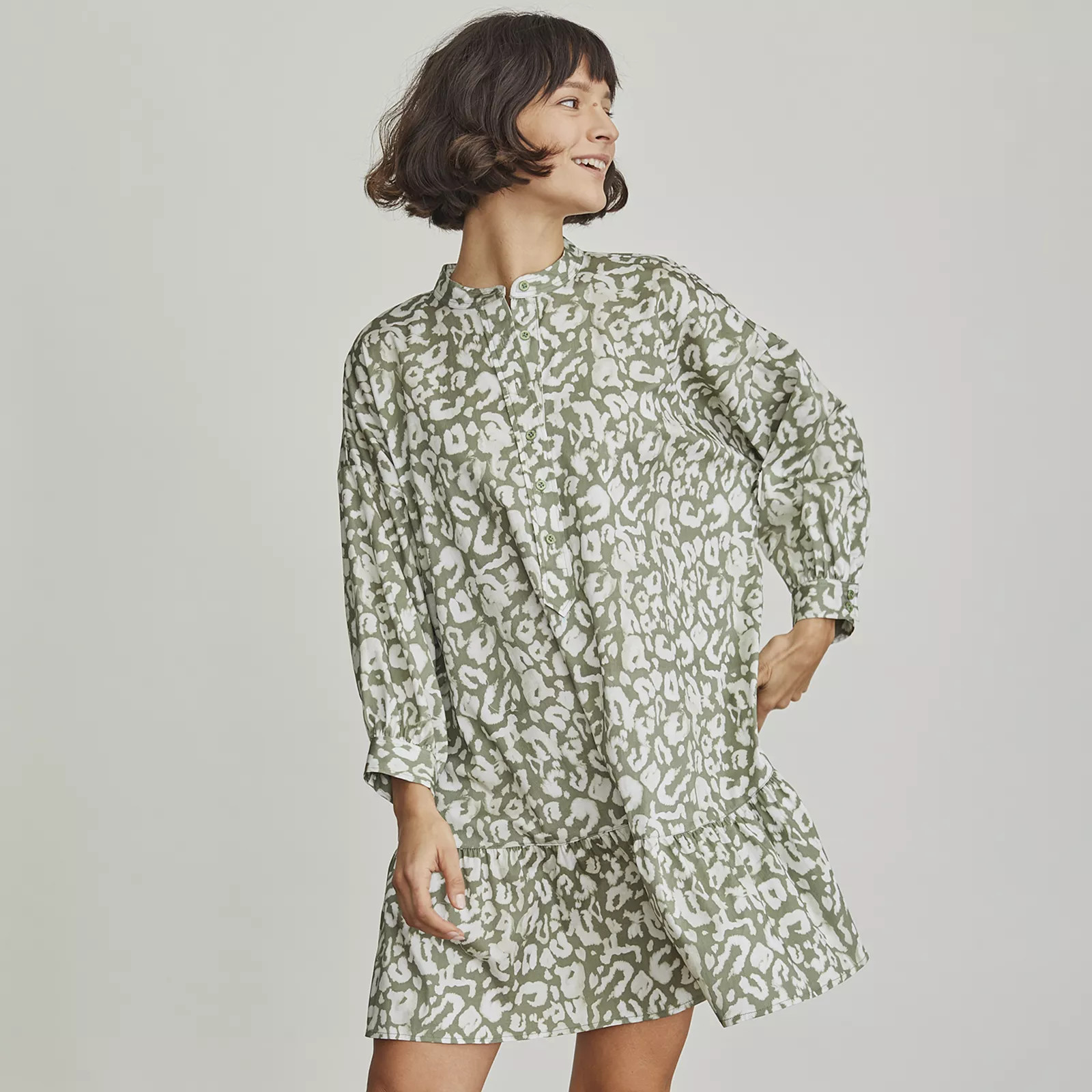 Women's Elizabeth and James Button-Front Tunic Dress, Size: Medium, Green | Kohl's