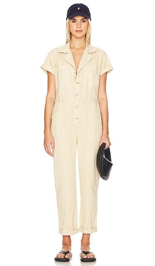 Grover Jumpsuit in Champagne | Revolve Clothing (Global)