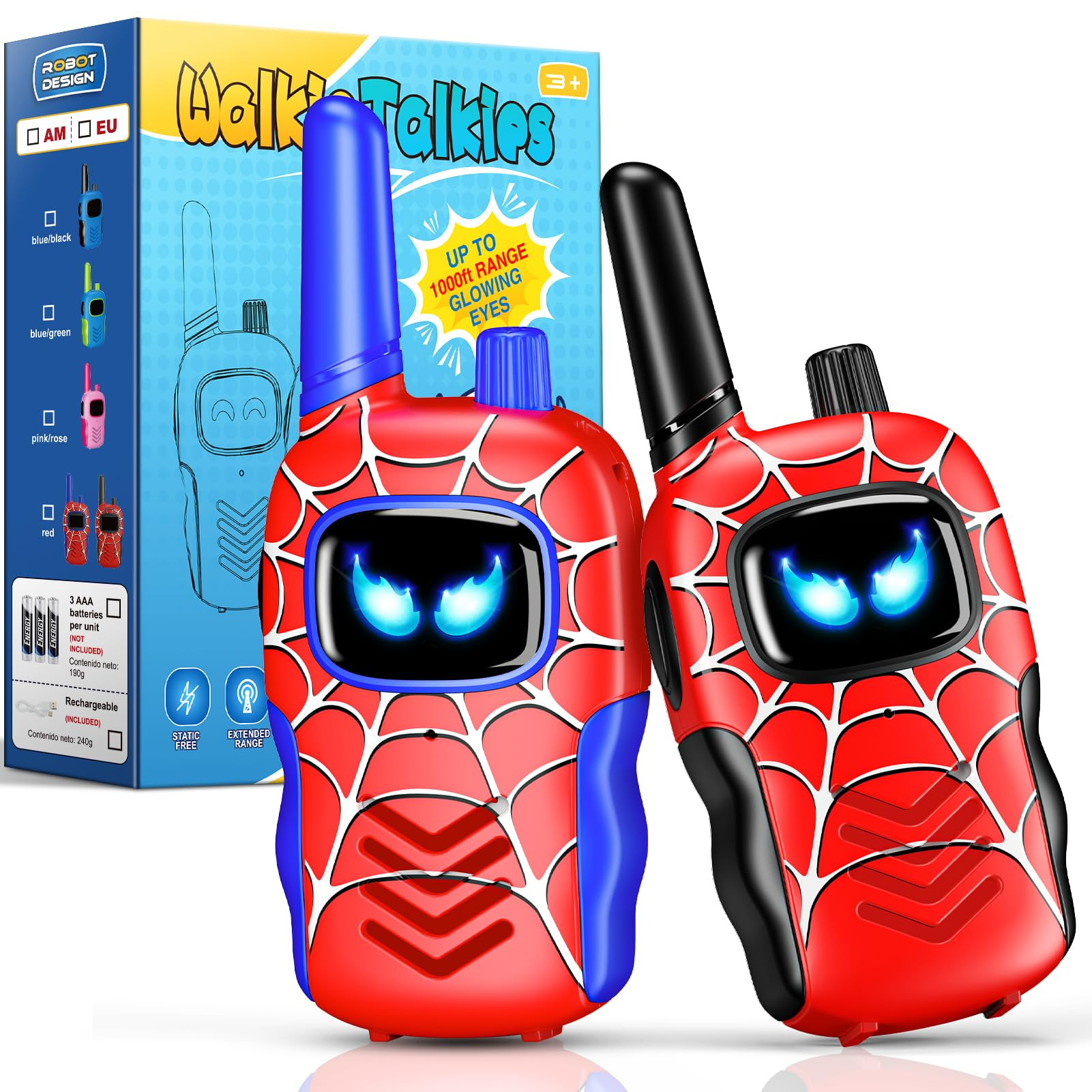 Toyokid Spider Walkie Talkies Kids Toys for 3 4 5 6 Year Old Boys Girls Gifts for 3-12 Year Old B... | Amazon (UK)