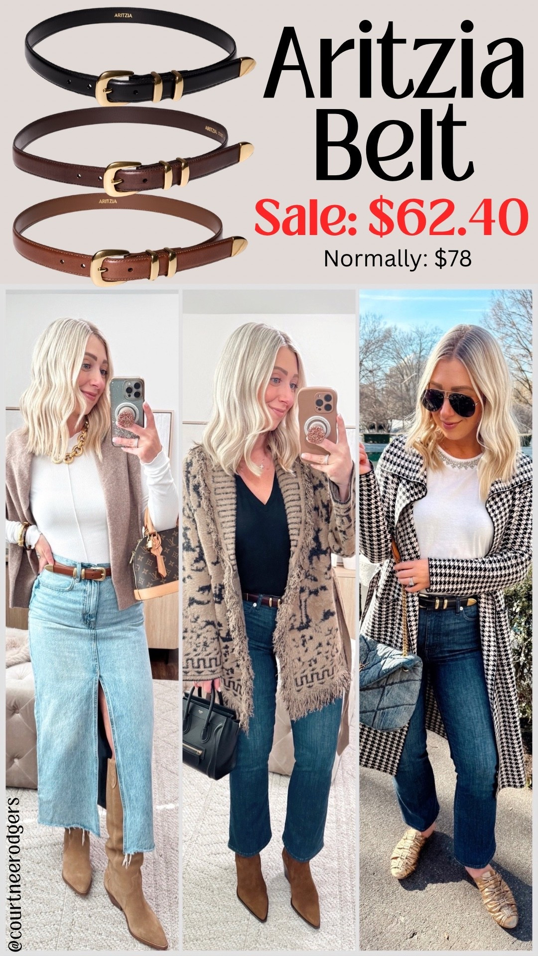 My favorite belt is on sale! I have the
Raw Umber Brown/Gold, Manor Brown /Gold, Black/Gold in size small (size 4 for reference)

Aritzia, belts, outfit inspiration, closet staple, fashion, accessories 

#LTKFindsUnder100 #LTKHoliday #LTKGiftGuide