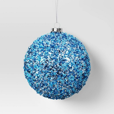 4" Christmas Chunkey Glitter Ball Ornament Light Blue - Wondershop™ | Target