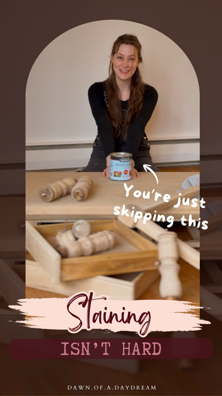 It’s not you 👀
It’s your prep work.

Most people know they need to remove the old finish, sand, and clean off all the dust… but then they go straight in with stain and end up with a blotchy mess 😬

You’re skipping a vital step! 

Wood conditioner (aka pre-stain).

This magical product does exactly what it sounds like, it conditions the wood so the stain absorbs evenly instead of soaking in too fast in some spots and not enough in others (which is what causes most blotchy finishes).

⚠️ Not ALL wood needs it.
Some woods really benefit from it (like pine, maple, and birch)
while others like oak are more forgiving and don’t always require it (and can even look a little less rich if you use it).

Not sure what wood you have? That’s ok! You don’t need to know the type just whether it will stain evenly 

Here are two easy ways to tell:

💧The water test:
Lightly wipe the surface with a damp cloth
→ If it darkens quickly and looks patchy = use pre-stain
→ If it darkens evenly = you can usually skip it

🖌️ The safe test:
Try a patch test, staining with and without conditioner, somewhere hidden like inside a drawer, underneath or on a scrap piece.
This way you can see how the stain reacts before committing (especially important if you’re working with veneer where you don’t have a lot of thickness to sand)

This one step can completely change your results 

If you have any other refinishing questions ask away in the comments! Or if you’re a staining pro add your best tip! ☺️

🔗 If you want the link to my favorite pre stain comment “DIY” and I’ll send it your way ☺️