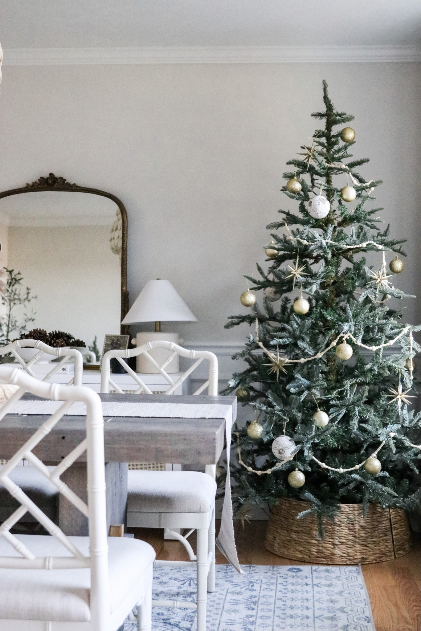Modern organic Christmas tee
Christmas tee ornaments 
King of Christmas tree
Anthropologie primrose mirror 
Came sideboard 
Emmerson west elm dining table 
Ballard designs dayna dining chairs 

#LTKCyberWeek #LTKsalealert #LTKhome