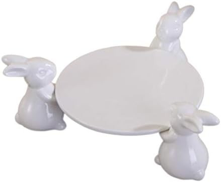 DOITOOL Porcelain Dinner Plates Set Pizza Pasta Serving Plates Bunny Rabbit Style Dessert Dishes for | Amazon (US)