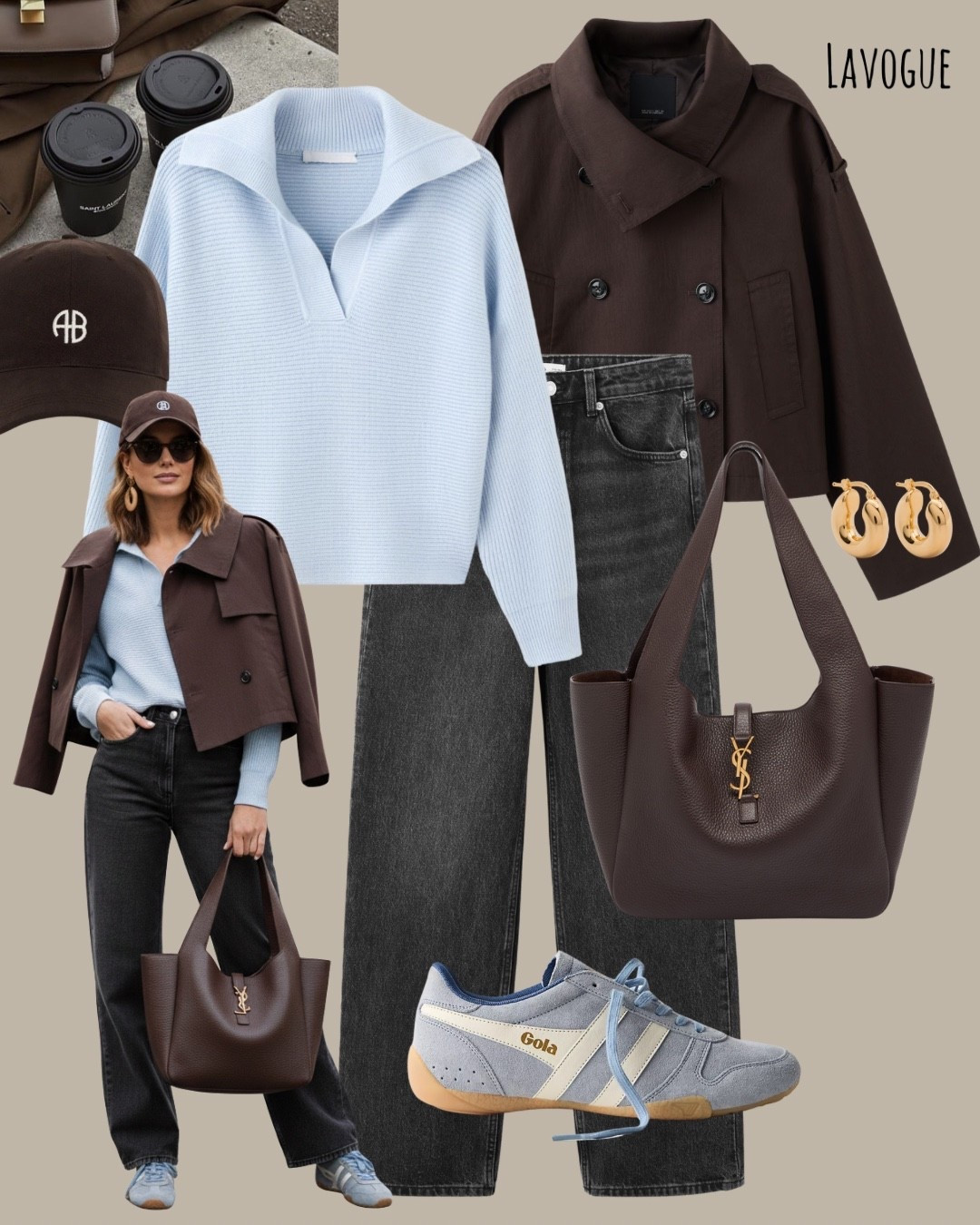 Layered a light blue v-neck sweater under a classic brown trench coat for an effortless, pulled-together vibe. Styled it with black jeans and matching light blue sneakers for a subtle pop of color. Finished the look with a brown YSL bag and a brown baseball cap for that chic off-duty touch.

Easy, elevated, and perfect for everyday wear. Shop the look 👇🏼

#LTKmomlife #LTKSeasonal #LTKootd