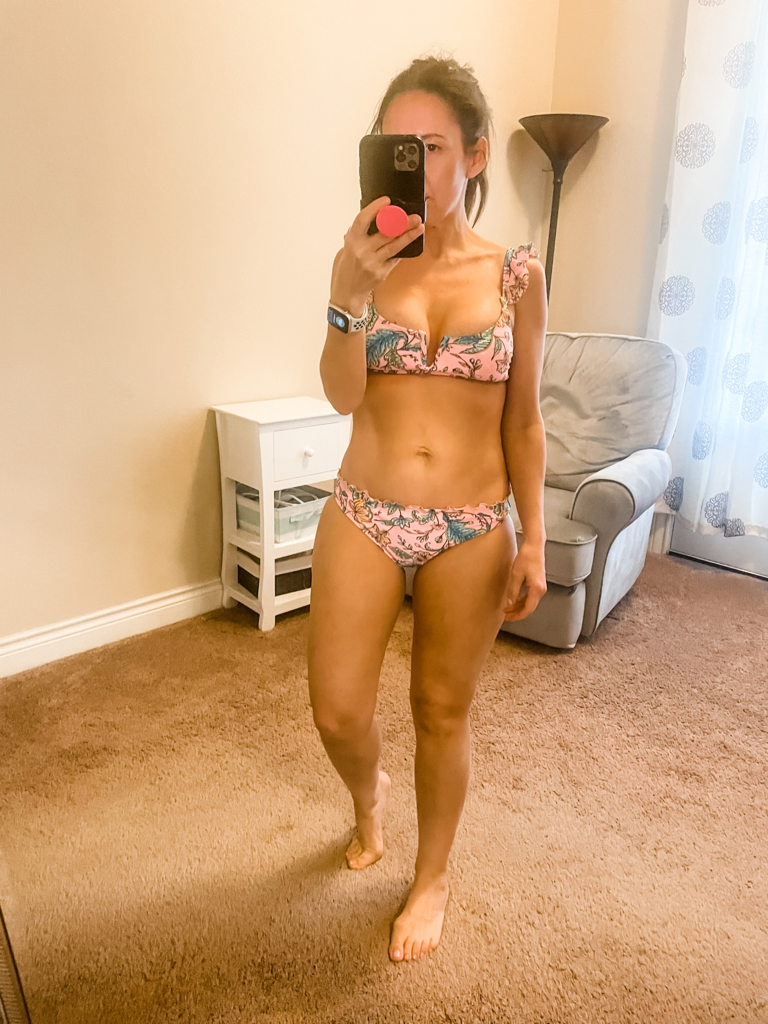 Pink floral bikini. Love this bikini so much. Runs tts. Love the ruffle detail on the bottoms. 
#walmartfashion 
#swimswuit
#bikini 
#ltkunder20 

#LTKFind #LTKSeasonal #LTKswim