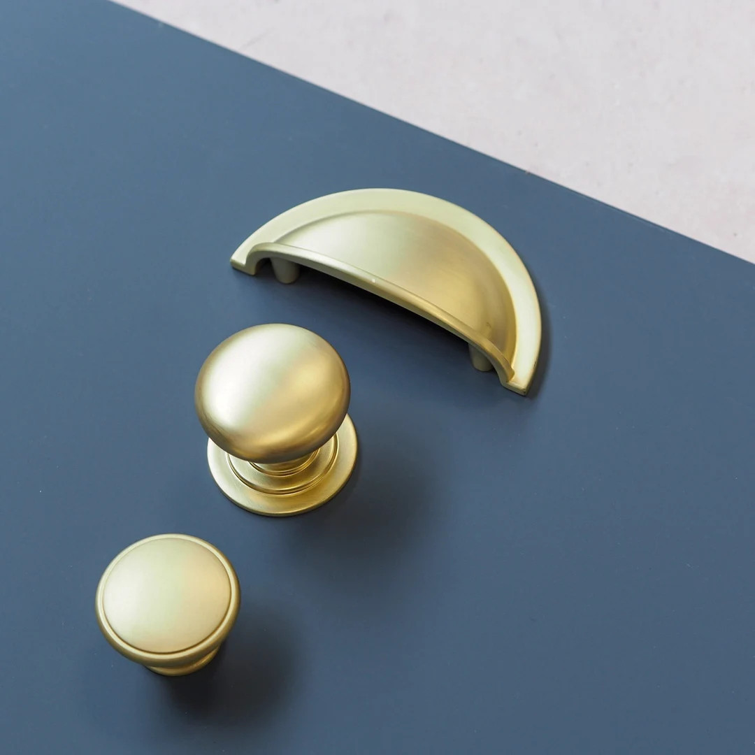 64mm Brushed Brass Shaker Cup Handle Pull | 38.5mm & 42mm Knobs | Kitchen Furniture Cupboard Door... | Etsy (US)