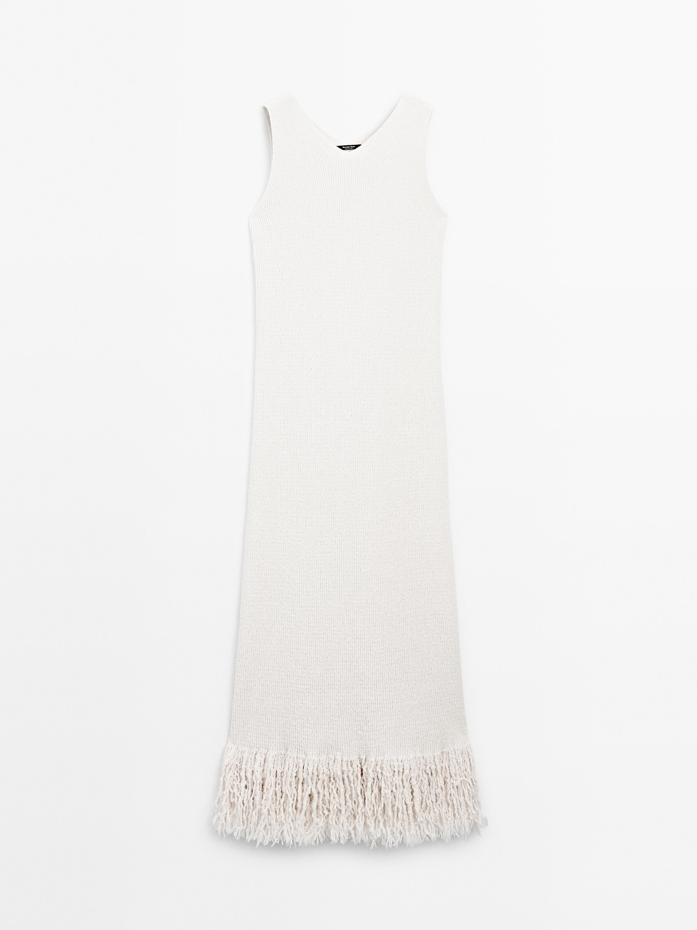 Knit dress with fringed hem | Zara US