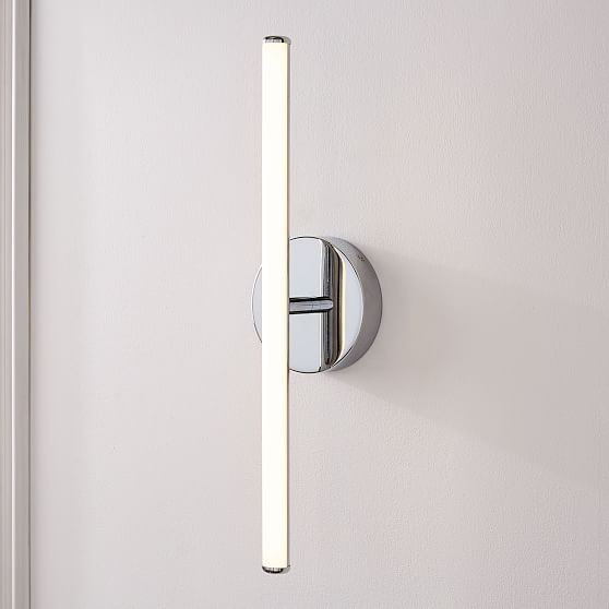 Light Rods LED Sconce, Chrome, Set of 2 | West Elm (US)