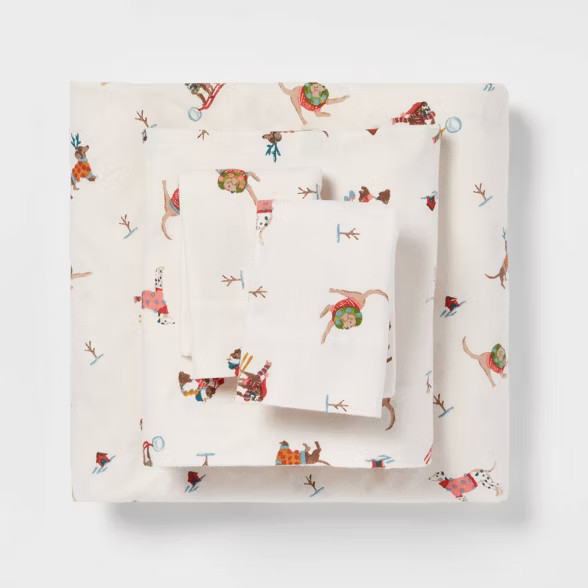 Holiday Pattern Flannel Sheet Set - Threshold™ | Target