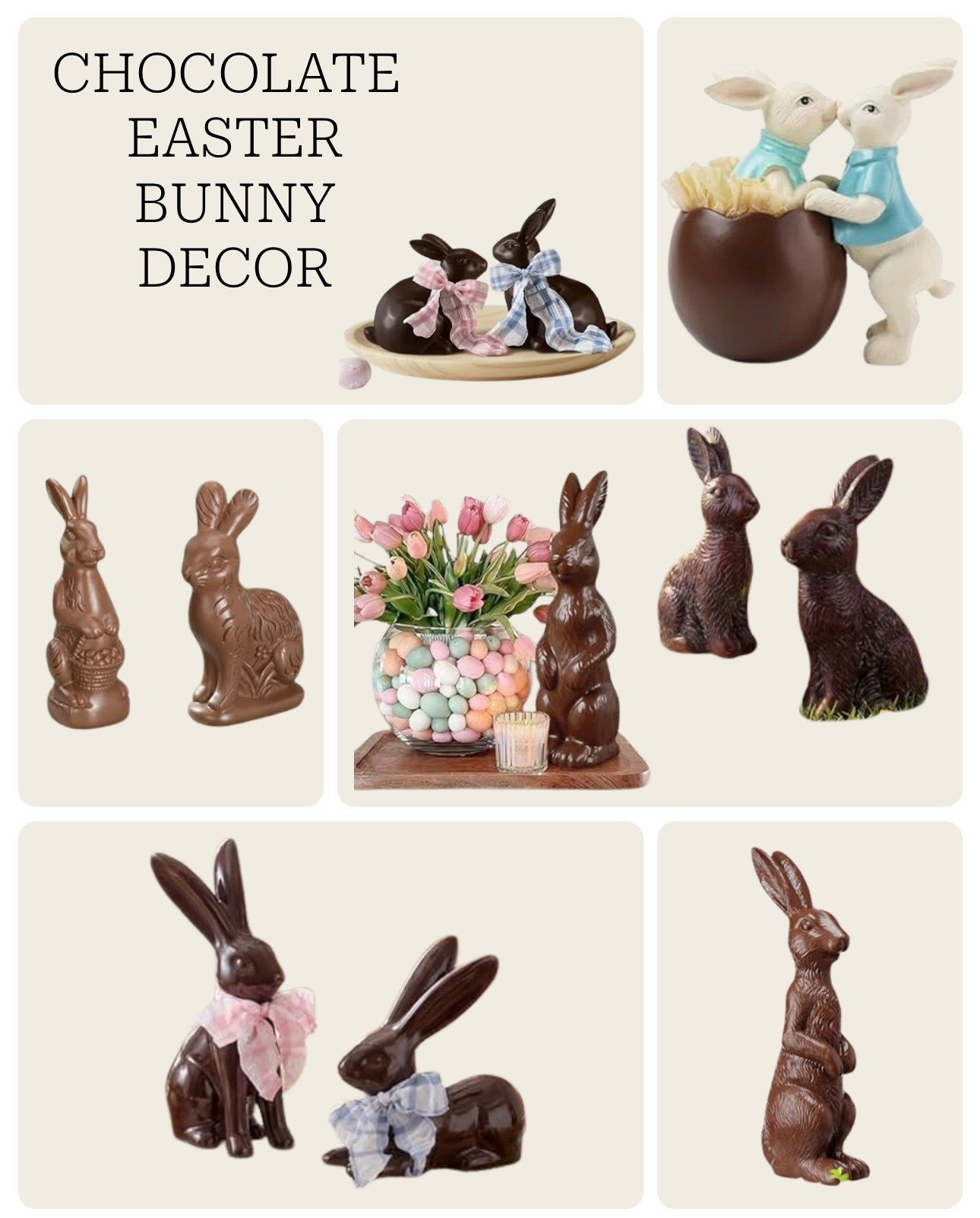 🐰🍫 Chocolate Easter Bunny Decor
These faux chocolate bunnies are the cutest way to decorate for Easter, sweet, nostalgic, and mess-free. Perfect for shelves, tables, or a festive spring vignette without melting or cleanup.

#EasterDecor #ChocolateBunny #EasterHomeDecor #SpringDecor #AmazonFinds #AmazonHome #LTKHome #LTKEaster #SeasonalDecor #HolidayDecor #HomeDecorFinds

#LTKHome #LTKSeasonal