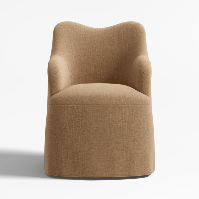 Paloma Upholstered Amber Swivel Dining Chair | Crate & Barrel | Crate & Barrel