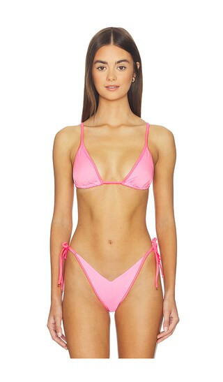 Maaji Taffy Ginger Triangle Bikini Top in Pink. - size M | Revolve Clothing (Global)