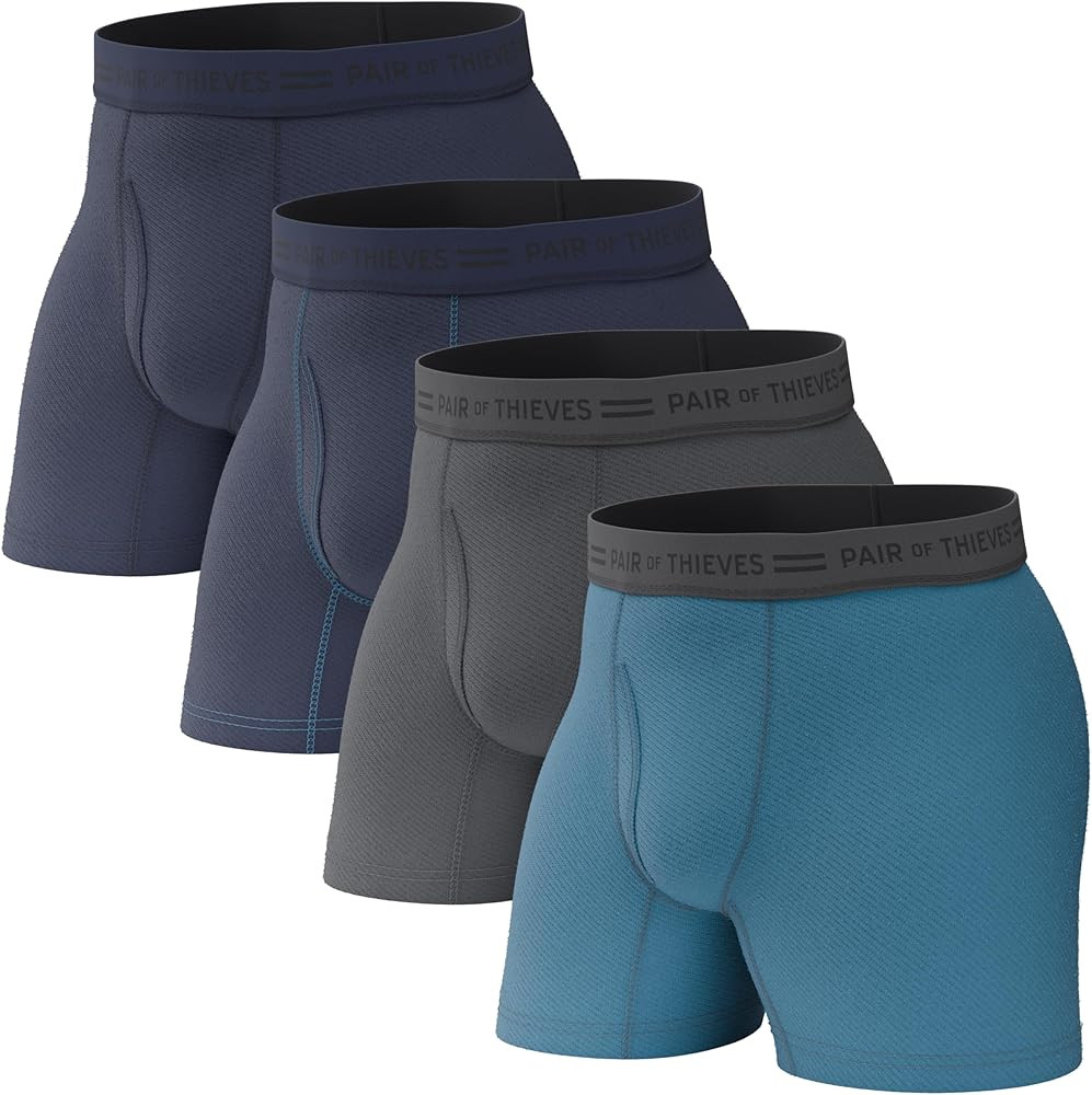 Pair of Thieves Men's Underwear Boxer Briefs - Soft Cotton Boxer Briefs for Men Pack - 4 Pack Tag... | Amazon (US)