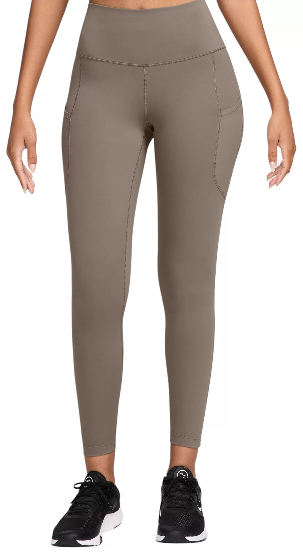 Nike Women's One High-Waisted 7/8 Leggings with Pockets, Large, Mink Brown | DICK'S Sporting Goods