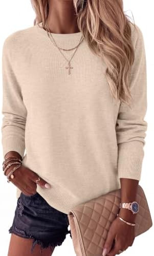 ANRABESS Women's Crewneck Long Sleeve Knit Sweater | Soft Lightweight Loose Fit Basic Pullover To... | Amazon (US)