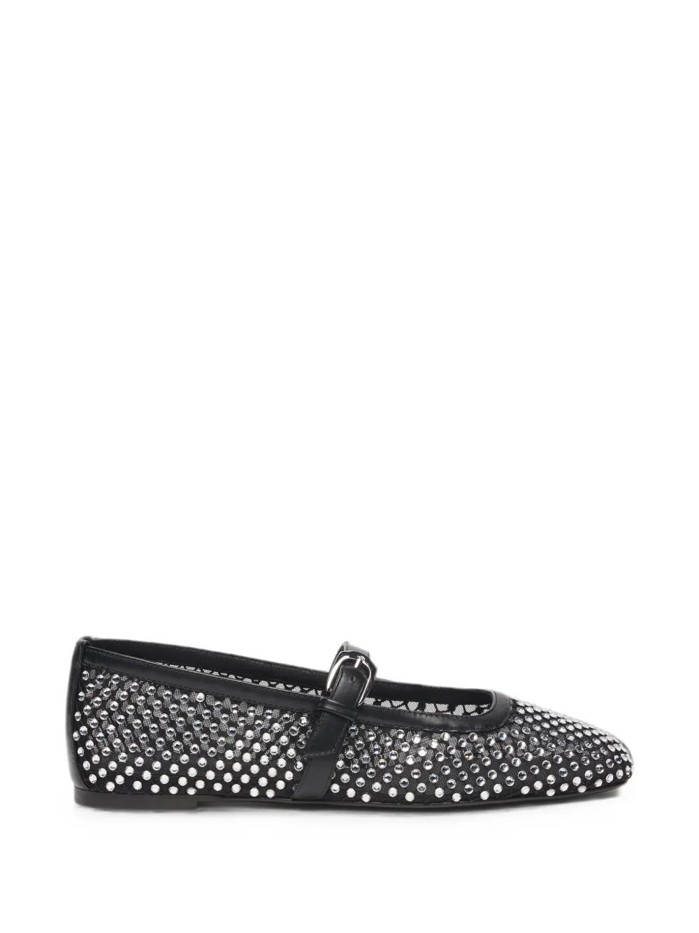 Stuart Weitzman crystal-embellished mesh ballet flats - Black | Farfetch Global
