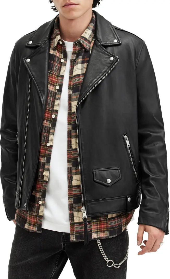 Milo Asymmetric Zip Leather Biker Jacket | Nordstrom