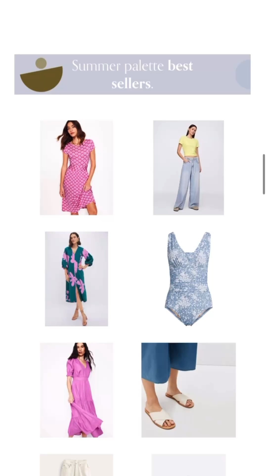 Summer Palette best sellers from our Created Colorful community ✨

Go ahead, take a peek 👀 and see if any of these colorful finds walk their way into your cart (I mean heart)

#createdcolorful #summerpalette #coloranalysis @boden

#LTKStyleTip #LTKSeasonal