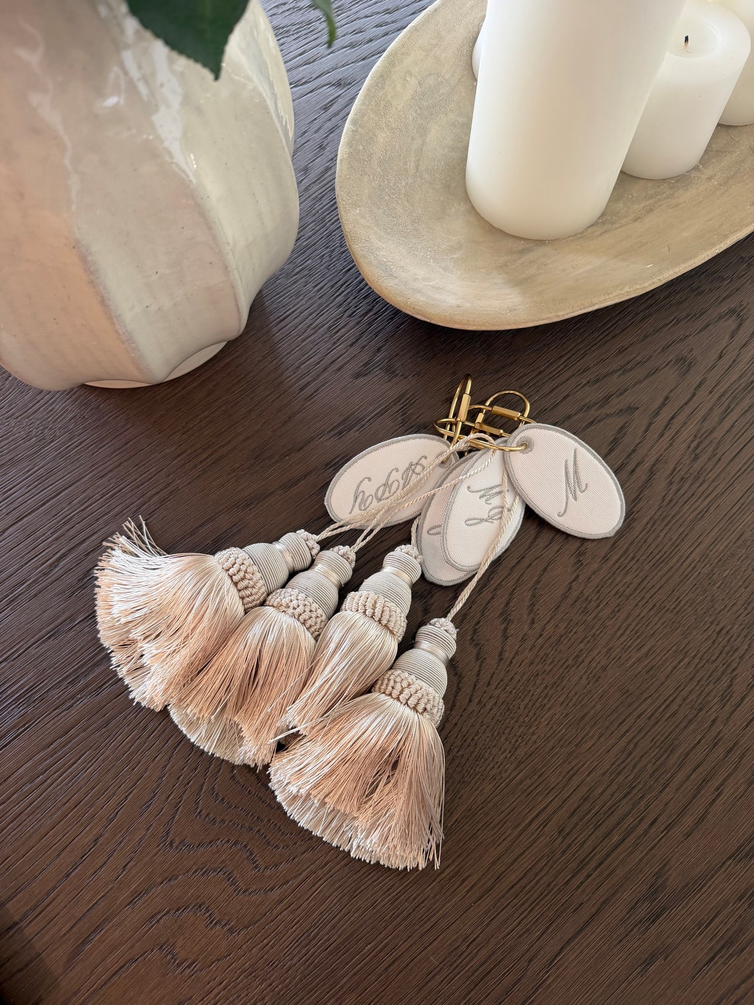 Doorknob tassel w custom embroidery 