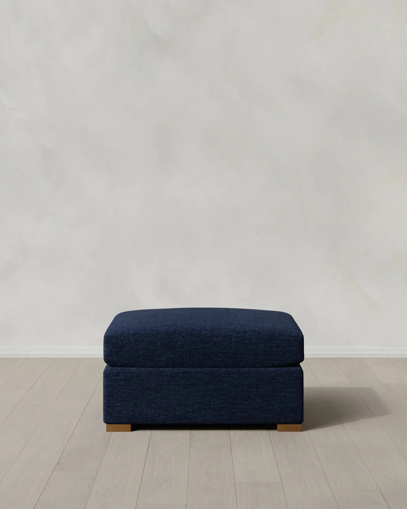 Hollis Slope Arm Ottoman in Performance Chenille Linen Blend | Quince