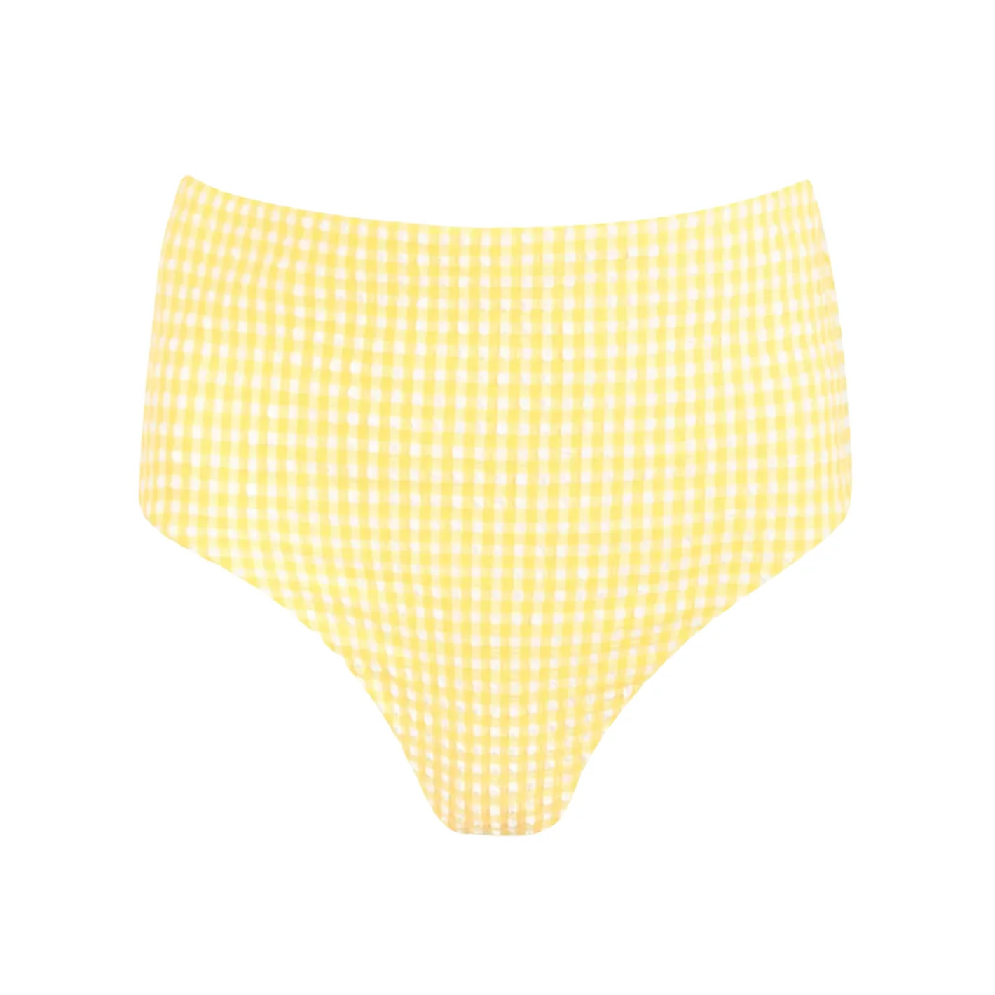 women's soleil gingham high waist bikini bottom | Minnow