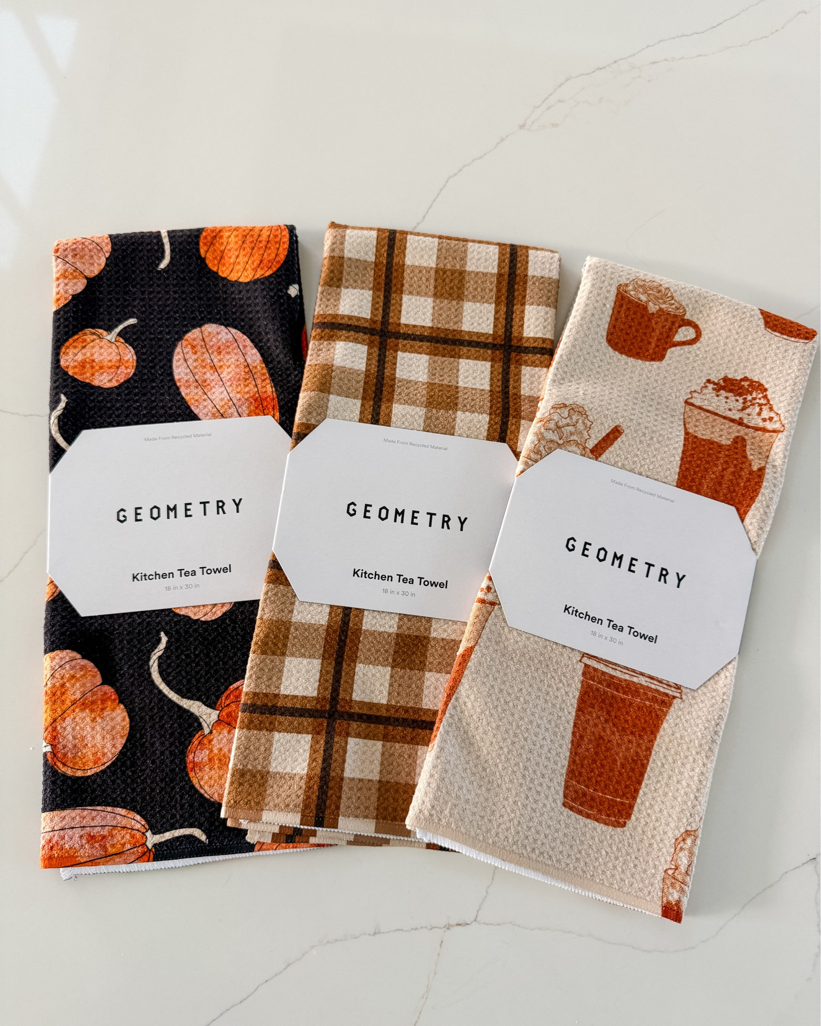 Consider these your fall kitchen starter pack. 🍁 These Geometry tea towels — pumpkins, cozy plaid, and coffee — are the easiest seasonal swap and make the best little gifts!  Use code 𝗥𝗘𝗖𝗥𝗨𝗜𝗧𝗘𝗥𝗠𝗢𝗠 for 15% off Geometry 🔗👇🏻

#LTKfoodie #LTKSeasonal #LTKHome