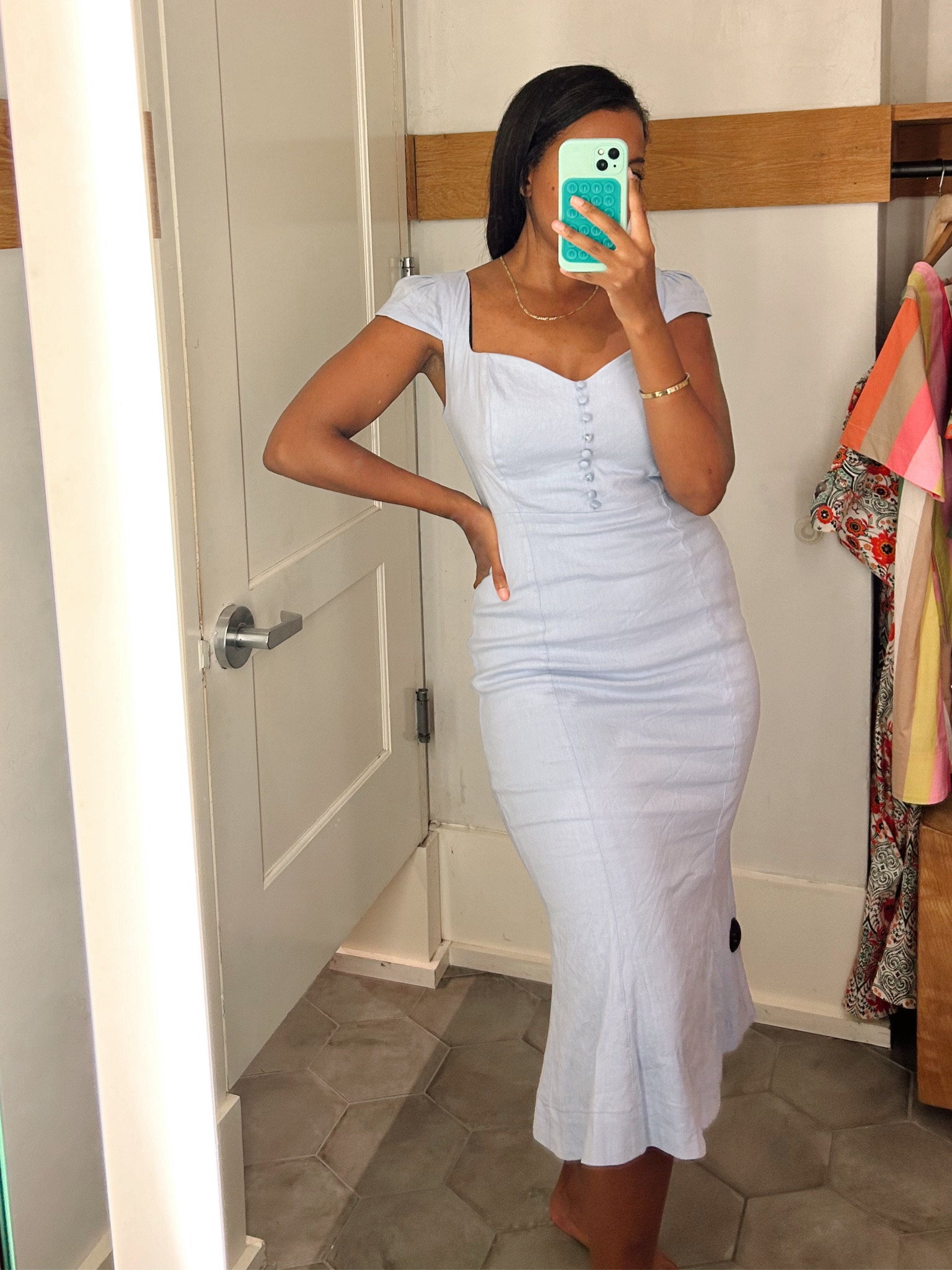 Sweetheart neckline dress - wearing a size M 
super soft materiall
#workoutfit #weddingguestdress

#LTKSpringSale #LTKworkwear #LTKstyletip