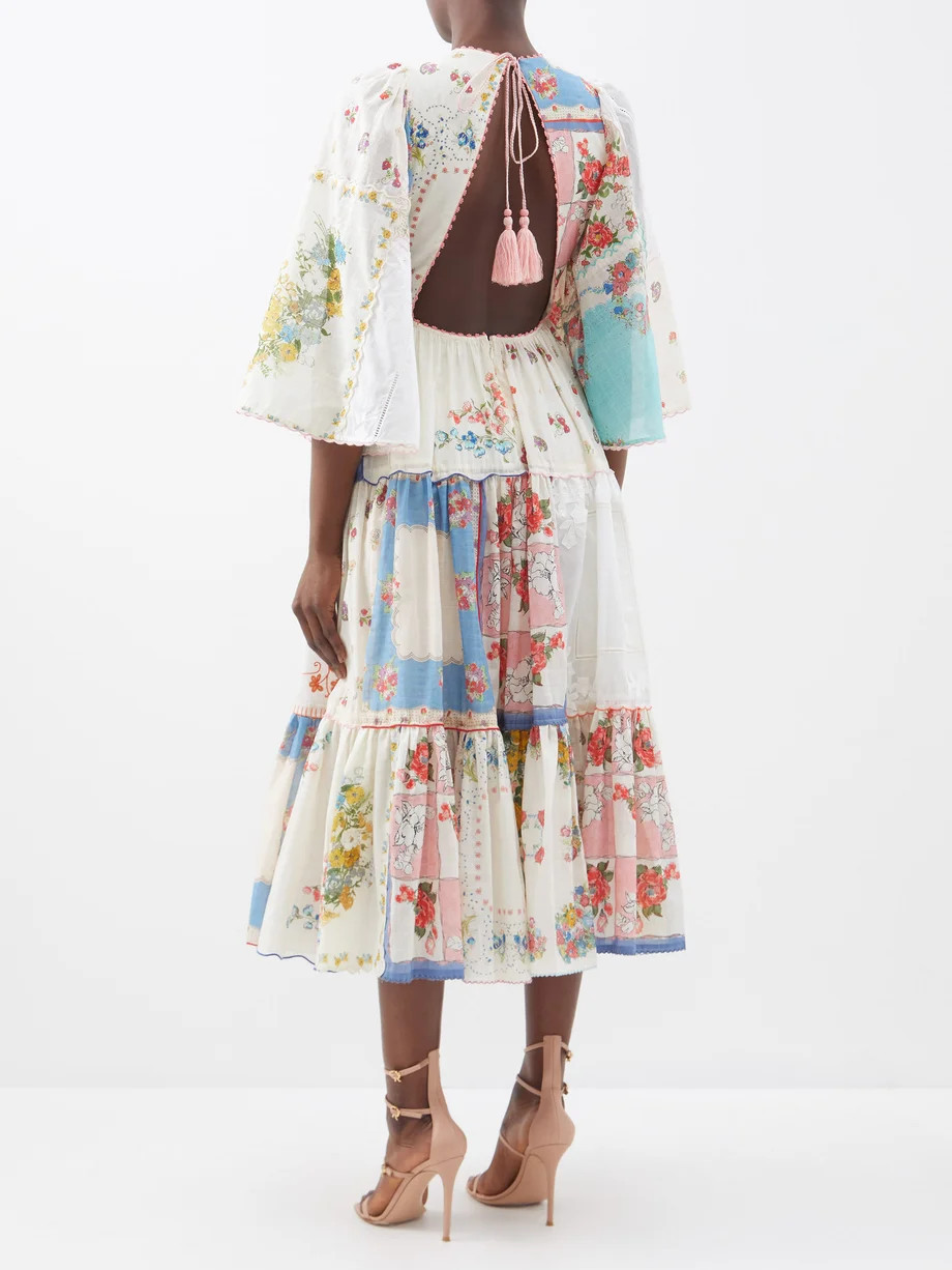 Clover patchwork cotton midi dress | Matches (US)