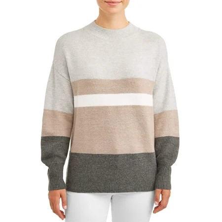Time and Tru Women's Mock Neck Tunic Sweater | Walmart (US)