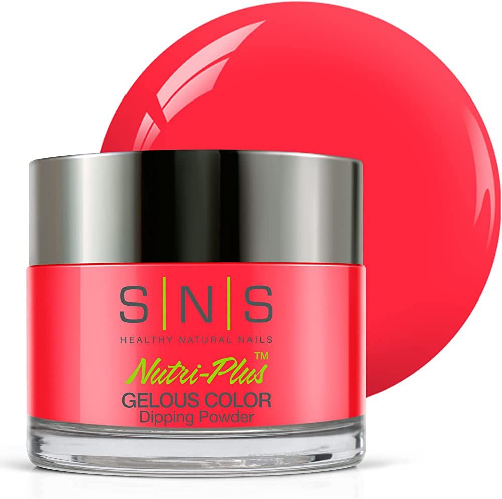 SNS Nail Dip Powder, Gelous Color Dipping Powder - Shy Triplefin (Pink, Red, Orange/Coral, Glow) ... | Amazon (US)