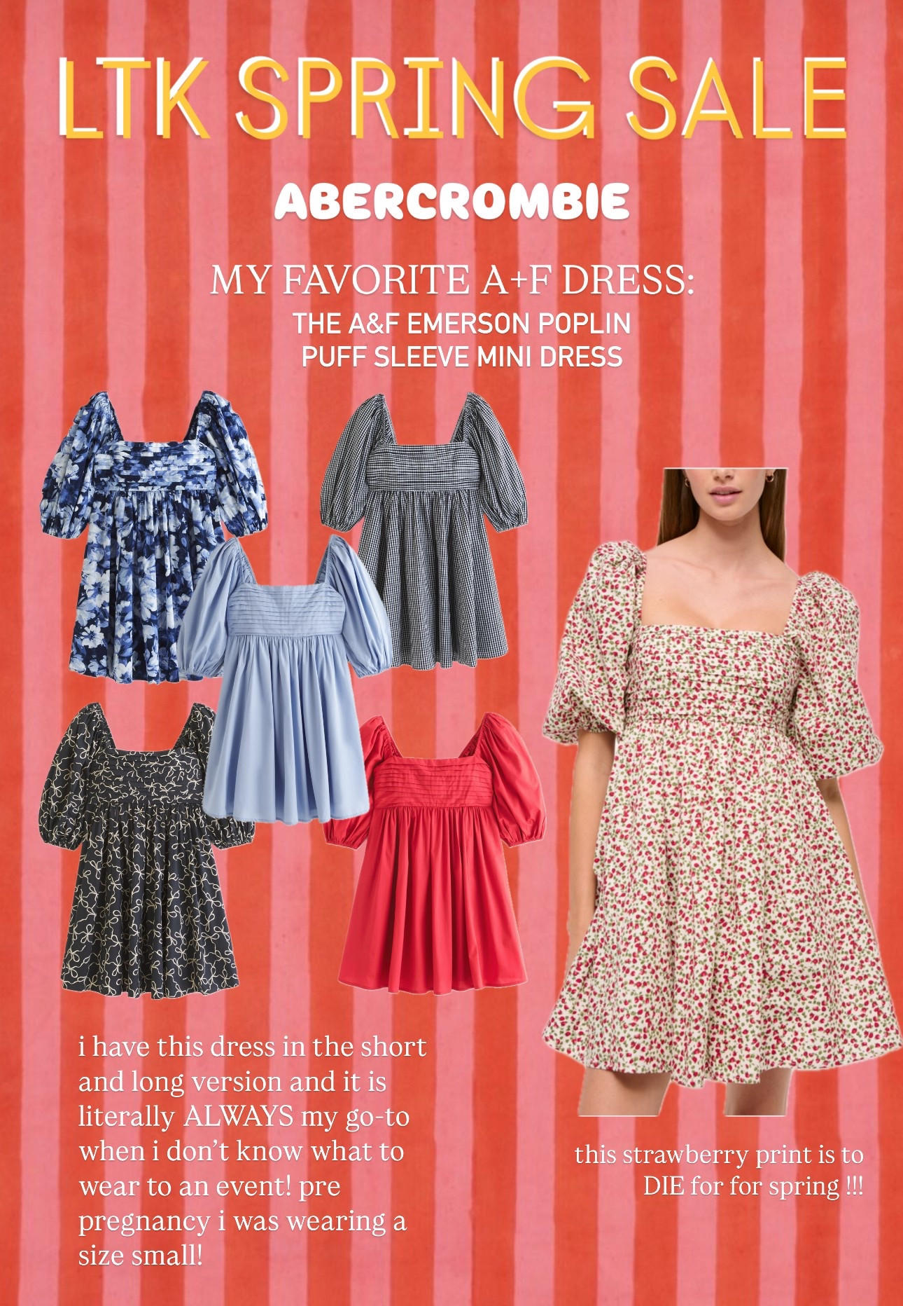 one of my favorite dresses from abercrombie is on sale! there’s so many colors and patterns, it’s ALWAYS my go to when i don’t know what to wear for an event! — pre pregnancy i was a size SMALL! ◡̈ 

#LTKFindsUnder100 #LTKSpringSale #LTKSaleAlert