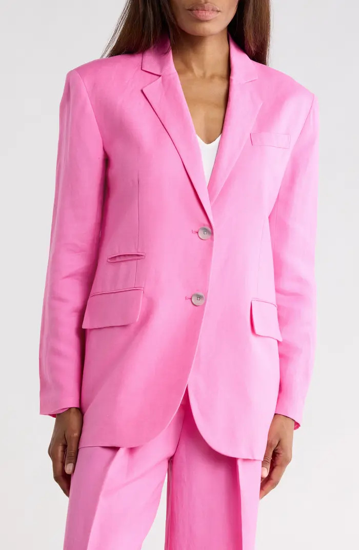 Kenneth Cole Two-Button Linen Blend Boyfriend Blazer | Nordstromrack | Nordstrom Rack