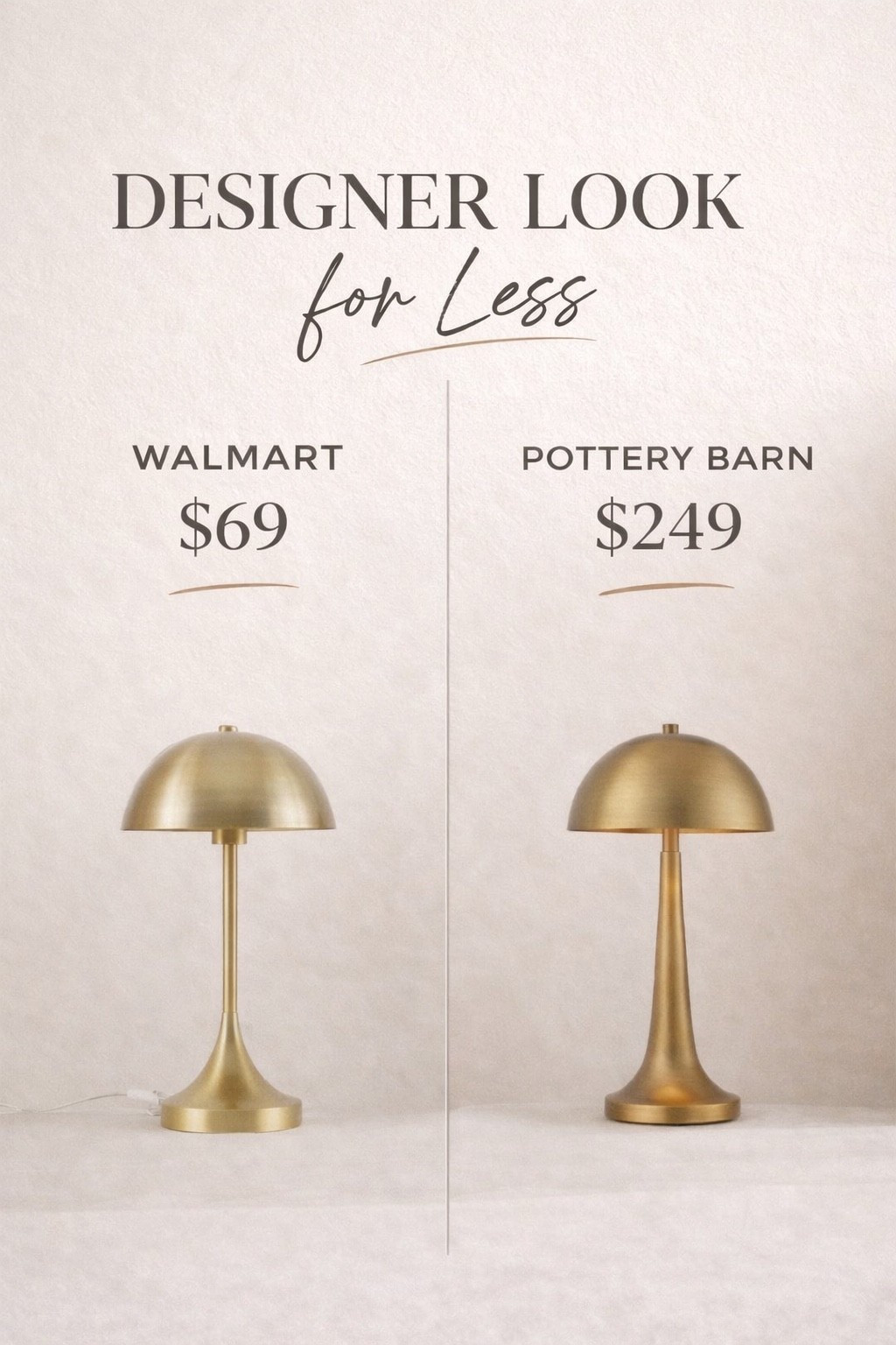 Designer Lamp Dupe

Same look, better price.

This one gives that warm, brushed brass finish with a clean, modern shape and instantly elevates any space.

Perfect for a nightstand, console, or layered lighting moment.

Shop it here

#LTKHome #LTKSaleAlert