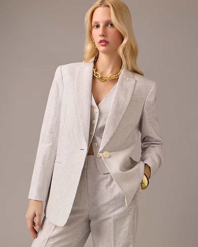 Collection tuxedo blazer in Italian linen blend with Lurex&reg; metallic threads | J.Crew US